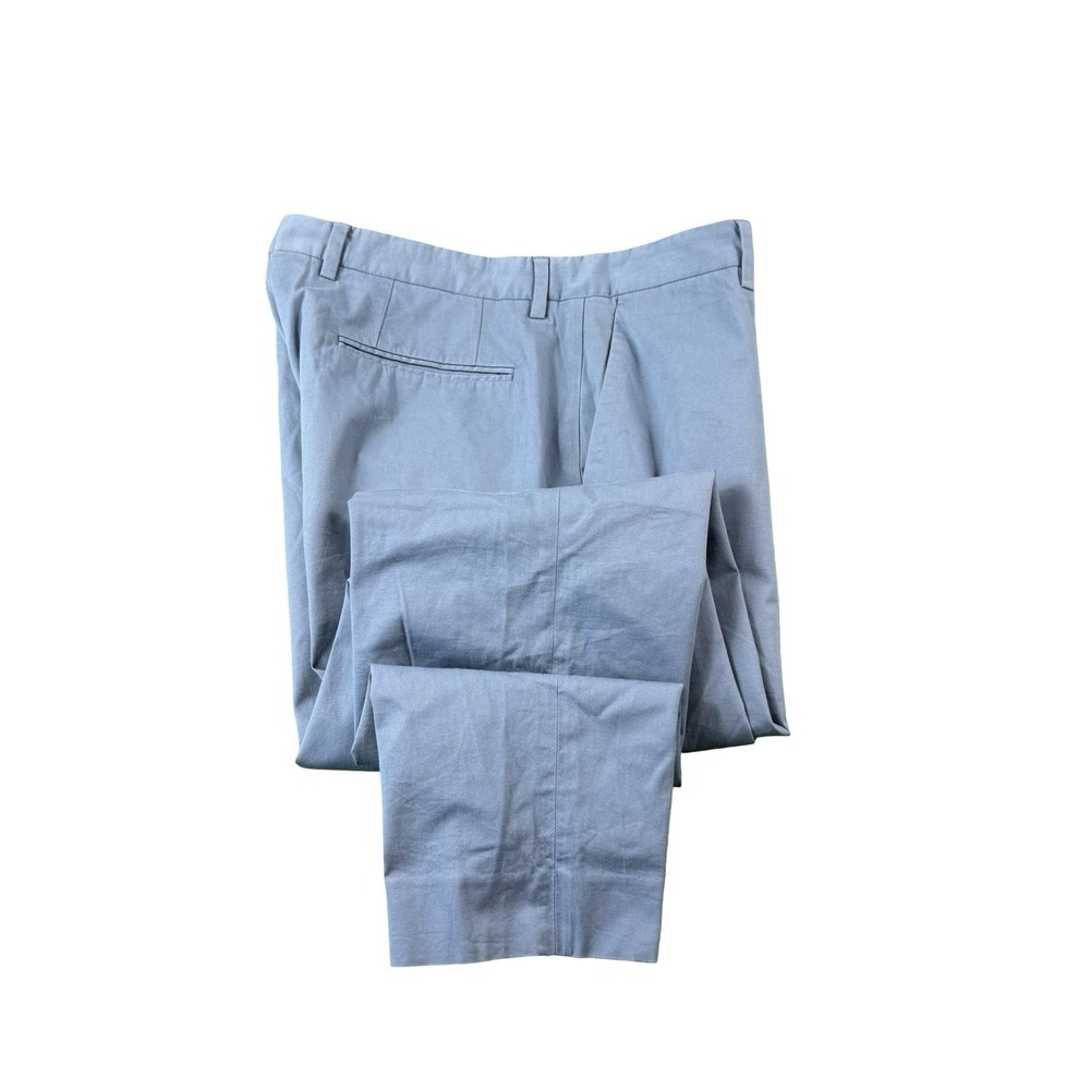 Reiss Blue Cotton Stretch Flat Front Mens Chino Trouser 34x29 Made in Portugal